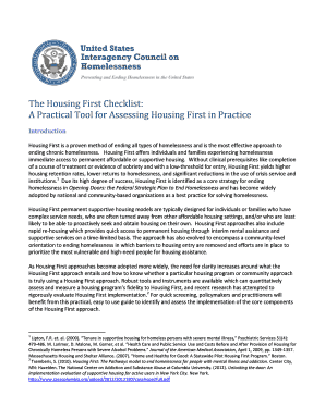 Housing First Checklist