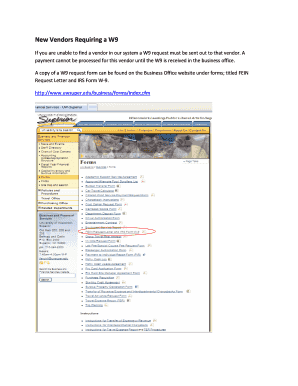 IRS Form W-9 Request Letter