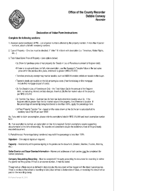 Nevada Declaration of Value Form