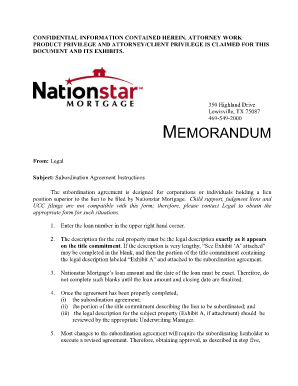 subordination agreement mortgage