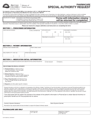 PharmaCare Special Authority Request Form