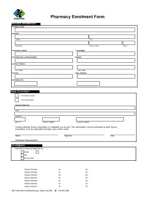 Pharmacy Enrolment Form