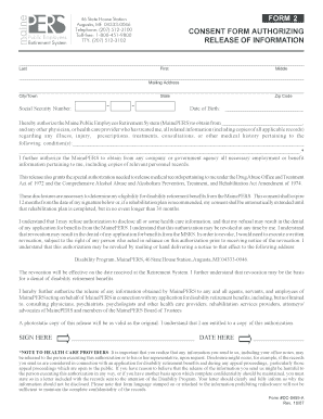 MainePERS Disability Retirement Medical Authorization Form