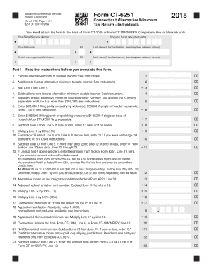 Fillable Online ct CT-1040 Form, 2015 Connecticut Resident Income Tax ...