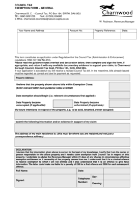UK Council Tax Exemption Form