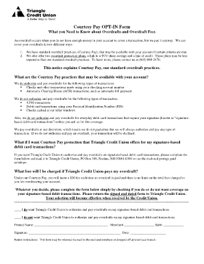 Courtesy Pay OPT-IN Form