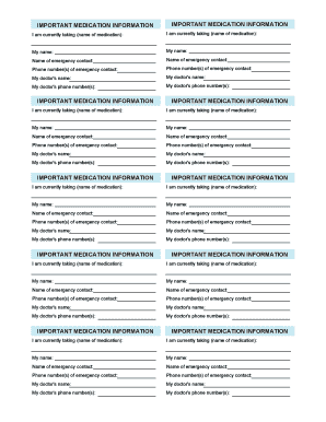 Patient Medication Information Form