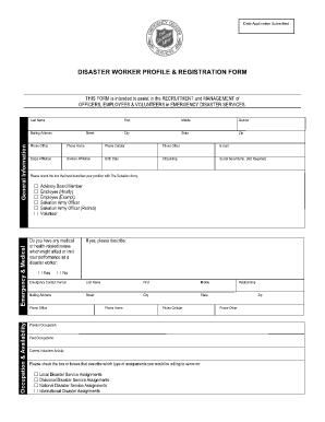 Disaster Worker Profile & Registration Form