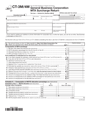 New York MTA Surcharge Return
