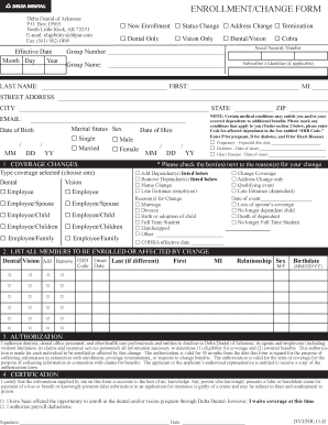 Delta Dental of Arkansas Enrollment Form