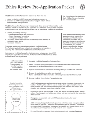 ARRT Ethics Review Pre-Application