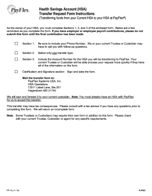 Health Savings Account Transfer Request Form