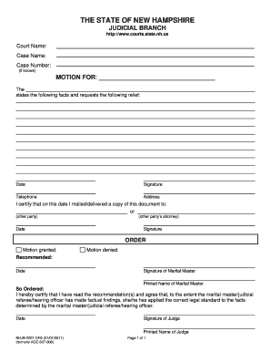 New Hampshire Motion for Court Order