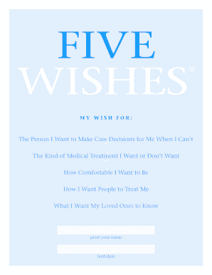 Five Wishes Living Will