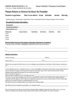 Census Verification & Emergency Contact Report