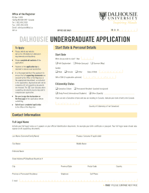 Dalhousie Undergraduate Application