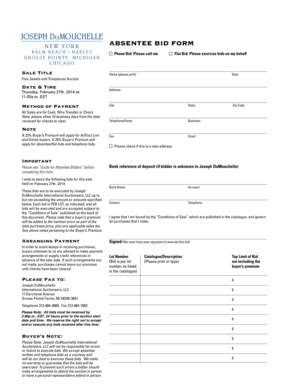 New York Absentee Bid Form