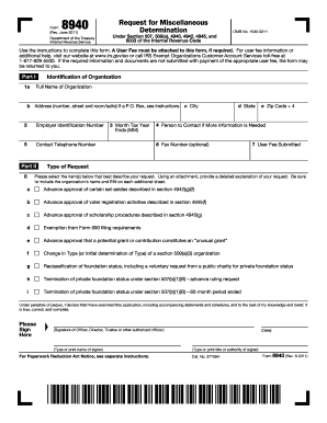 IRS Form 8940 Determination
