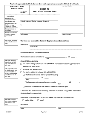 Illinois Order to Stay Foreclosure Sale