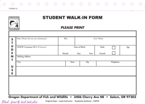 Oregon Hunter Education Application and Parental Release Form