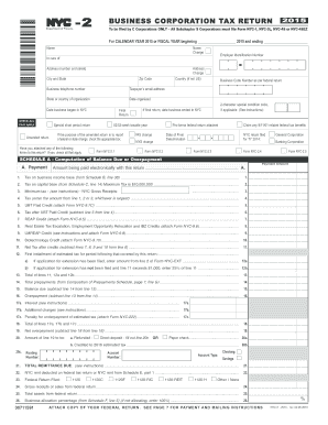 New York City Business Corporation Tax Return 2015