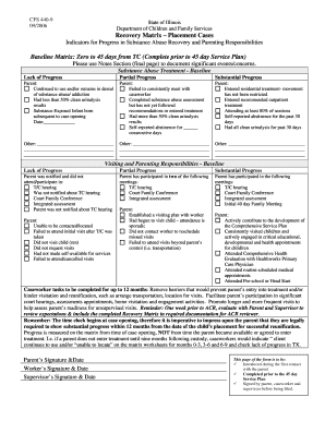 Illinois Recovery Matrix for Substance Abuse and Parenting