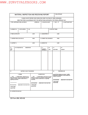 Material Inspection and Receiving Report Form