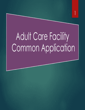 Adult Care Facility Common Application
