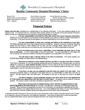 Boulder Community Hospital Financial Policies