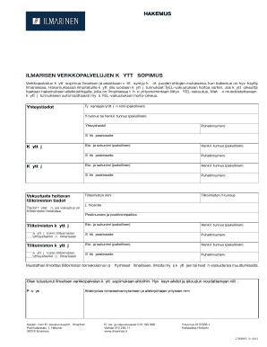 Ilmarisen Online Service Usage Agreement Application