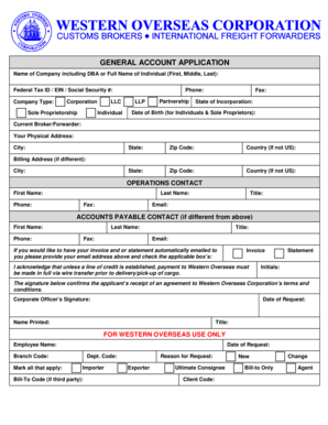 General Account Application