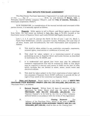 REAL ESTATE PURCHASE AGREEMENT - lincoln ne