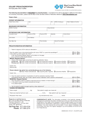 Xolair Preauthorization Physician Fax Form