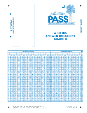 Grade 8 Writing Answer Document