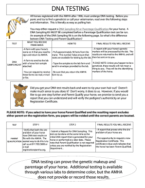AMHA DNA Sampling Kit Request