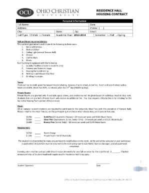 Residence Hall Housing Contract