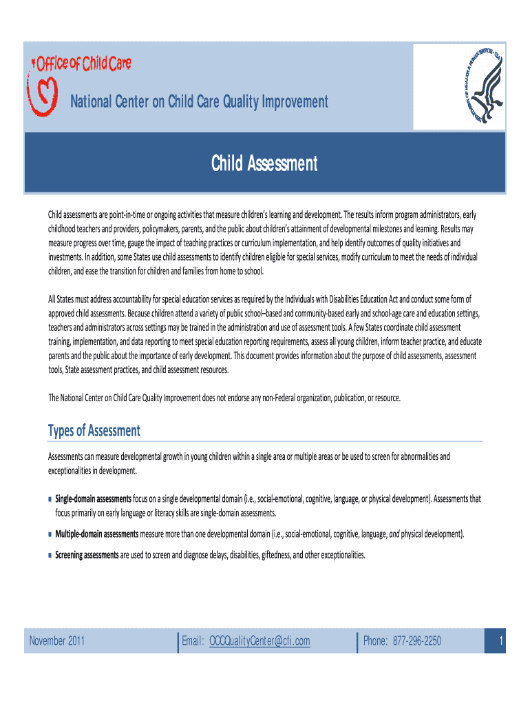 Fillable Online Child Assessment Fax Email Print - pdfFiller