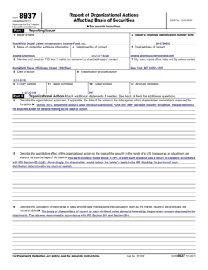 Form 8937 Report Affecting Basis of Securities