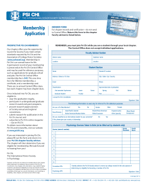 Psi Chi Membership Application Form