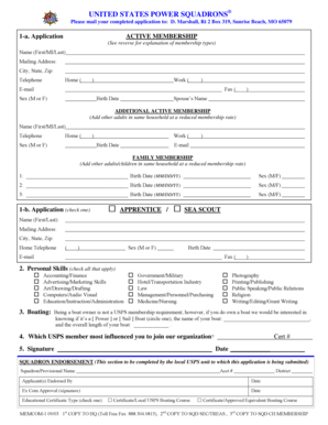 USPS Membership Application Form