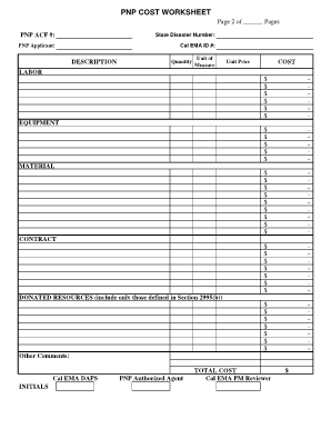 California PNP Activities Claim Form