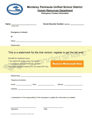 Emergency Contact Information Form