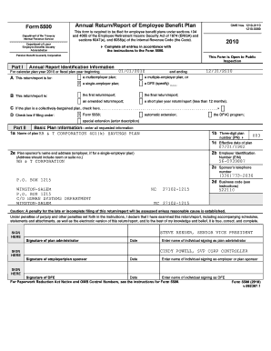 Form 5500 Annual Return/Report of Employee Benefit Plan