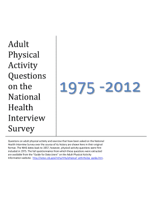 Adult Physical Activity Questions