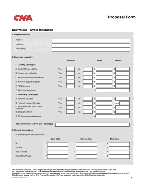 NetProtect Cyber Insurance Proposal Form
