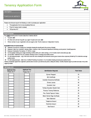 Tenancy Application Form