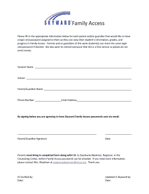Family Access Authorization Form