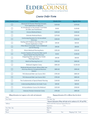 Course Order Form
