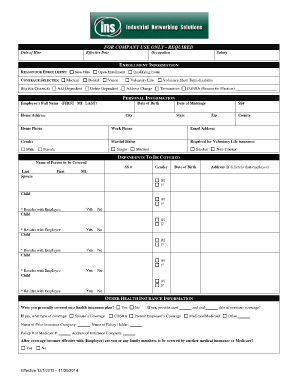 Employee Benefits Enrollment Form