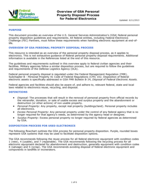 Overview of GSA Personal Property Disposal Process for Federal Electronics The process to dispose of electronic equipment personal property - epa